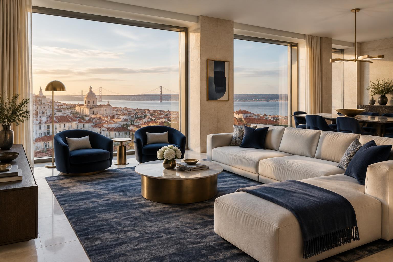 Sugestão visual de apartamento contemporâneo em Lisboa